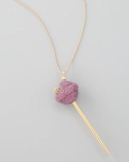 Y1B97 Simone I. Smith Yellow Gold Crystal Encrusted Lollipop Necklace