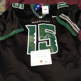 AUTHENTIC HAWAII WARRIORS NIKE JERSEY SIGNED COLT BRENNAN AUTOGRAPH