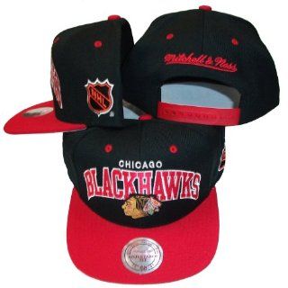 Chicago Blackhawks Black/Red Two Tone Plastic Snapback