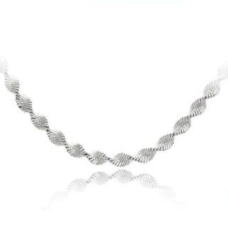 Sterling Silver 040 Gauge Twisted Magic Chain Necklace, 20 Jewelry