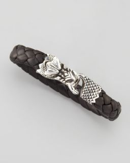 N1ZJQ King Baby Studio Dragon Clasp Leather Bracelet, Small