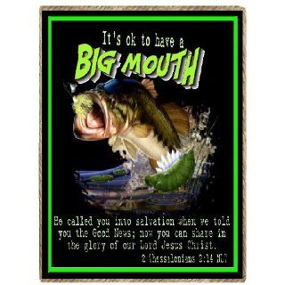 Fishing Its Ok to Have a Big Mouth Christian Refrigerator