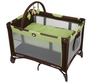 This playard features a padded, full length bassinet so babies up to