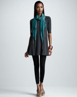 Eileen Fisher Womens Long Silk Jacket, Sleeveless Tunic, Paillette