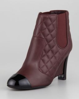 CHANEL Quilted Leather Wedge Bootie   
