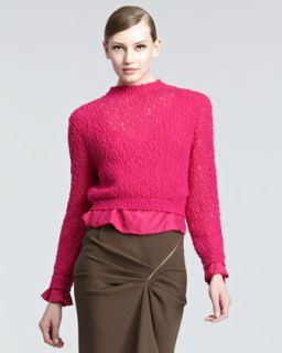 RED Valentino Point dEsprit Trimmed Wool Sweater   