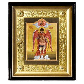 St Michael Archangel with Metal Riza in Wood Kiot