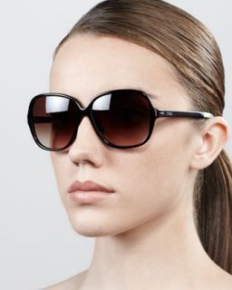 D0G7W TOMS Eyewear Marisol Square Acetate Sunglasses, Brown