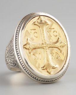 Konstantino Round Cross Ring, Large   