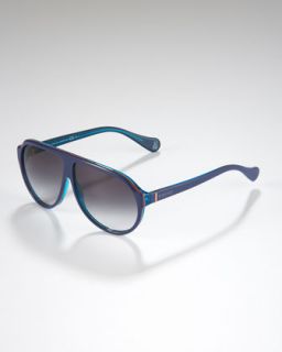  oversized gg aviator sunglasses transparent blue orange $ 140