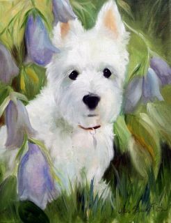 Mssmith Westie West Highland Terrier Oil Dog Portrait