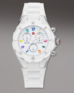 Y0MM0 Michele Tahitian Large Jelly Bean Carousel Chronograph, White