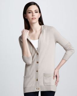  Hooded Cable Cashmere Cardigan   