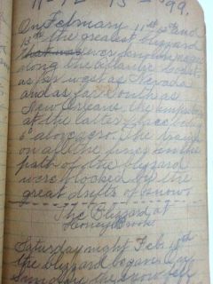 1896 Antique Diary Journal Hunter Kurtz Honeybrook PA