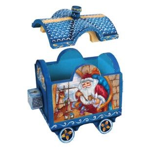 DeBrekht Holiday Express Train Box 52921 2 Christmas Santa Figurine