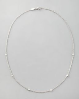 O5273 Penny Preville White Gold Diamond Station Chain Necklace, 18L