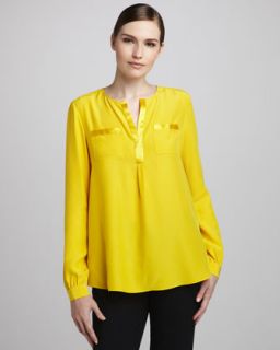 lafayette 148 new york samantha silk caftan blouse $ 196