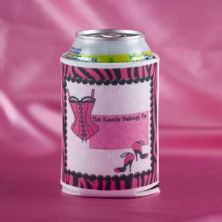 Hot Pink Zebra Print Corset Girls Night Out Can Koozies