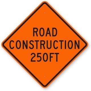 Road Construction 250FT Engineer Grade Sign, 36 x 36
