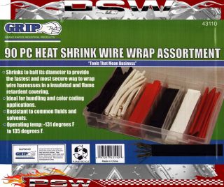 Heat Shrink Tubing Wire Wrap Assortment 90 pc Piece Set Tube With Case