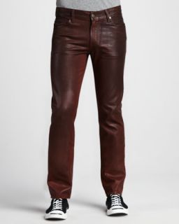 slimmy leather effect jeans cognac $ 228