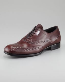 N1TS8 Alexander McQueen Reverse Embossed Lace Up, Oxblood