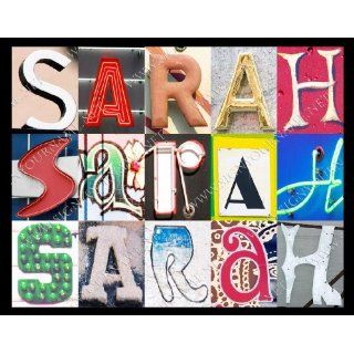 Sarah Personalized Name Poster Using Sign Letters