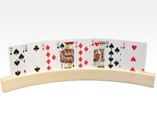Curved Wood Playing Card Holders Rummy Canasta Bridge Poker Cards