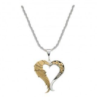   Silversmith NC1128 Love Heaven Angel Wing Heart Necklace Gold Silver