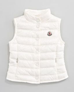 Z0XBU Moncler Llane Long Season Packable Quilted Vest, Sizes 4 6