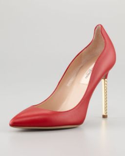 X1GTD Valentino Rockstud Studded Heel Napa Pump, Rosso