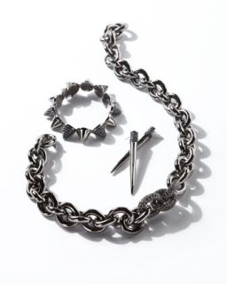 Eddie Borgo Gable Chain Necklace, Pave Cone Bracelet & Crystal Spike