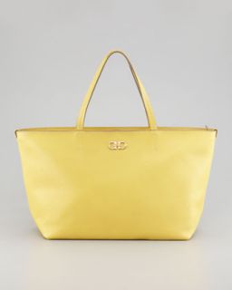 Bice Pebbled Leather Tote Bag, Yellow