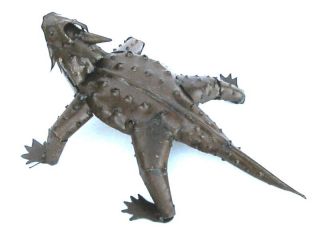 Yard Art Metal Horned Lizard Sculpture 10 1 2 Toad