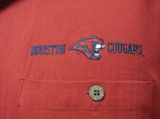 NCAA University of Houston UH Cougars Button Up Shirt L