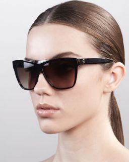D0CRR Gucci Square Plastic Sunglasses, Black