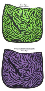  Animal Print Purple Tiger Zebra Dressage Saddle Pad Novelty