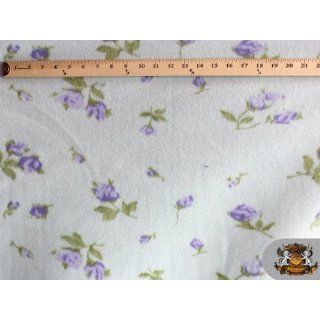 Fleece Printed Floral *LAVANDER ROSE* Fabric By the Yard
