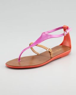 rubber thong sandal pink orange $ 275