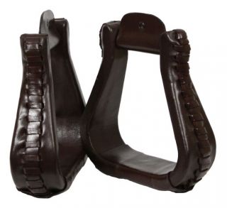  COLORS Western Leather Wrapped Roper Style Stirrups NEW HORSE TACK