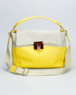V1DZP Lanvin For Me Medium Bag, Sea Green/Yellow