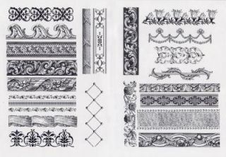 Anna Griffin Elegant Borders Clear Stamp Set CLOSEOUT Sale 21 Stamps