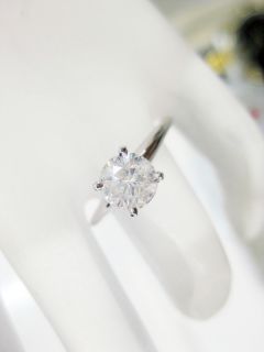  Round Diamond Solitaire Engagement Ring in Solid 14k White Gold