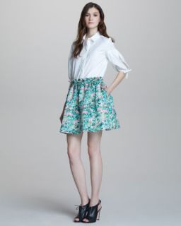 short sleeve blouse a line floral print skirt $ 295 395