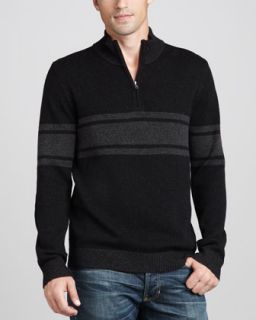  Ribbed Mock Neck Cashmere Sweater   