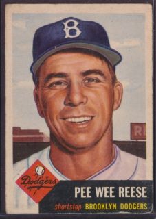 1953 Topps #76 Pee Wee Reese Brooklyn Dodgers HOF