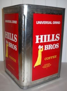 Older Hills Bros Coffee Large 14 Tin Store Bin $25 00
