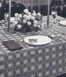 Vintage Crochet Pattern Blue Hills Tablecloth Motif