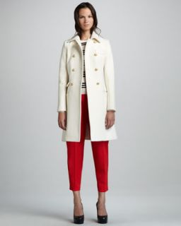 Theory Pamue Wool Blend Coat, Tommie Striped Sweater & Rina Elite