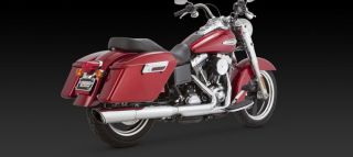Vance Hines Exhaust Twin Slash Slip on Chrome Harley Dyna Switchback